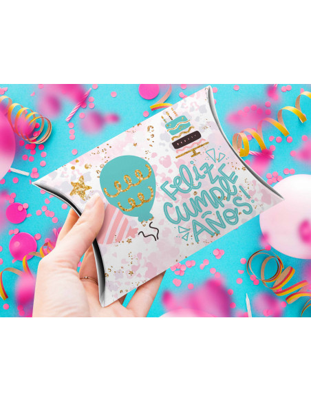 CAJA ALMOHADA FELIZ CUMPLEAÑOS