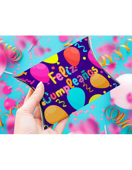 CAJA ALMOHADA FELIZ CUMPLEAÑOS