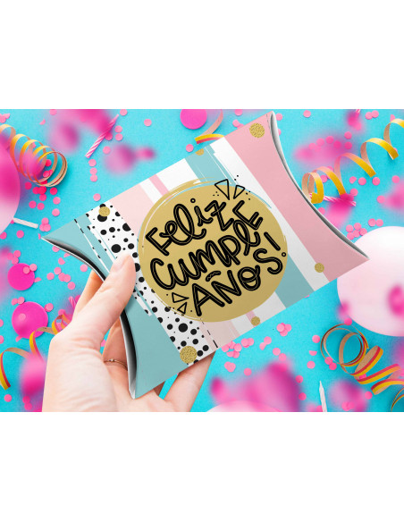 CAJA ALMOHADA FELIZ CUMPLEAÑOS