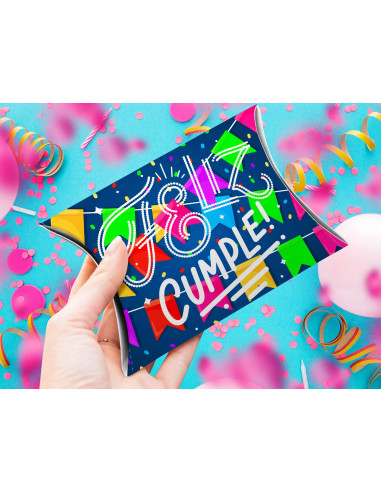 CAJA ALMOHADA FELIZ CUMPLEAÑOS