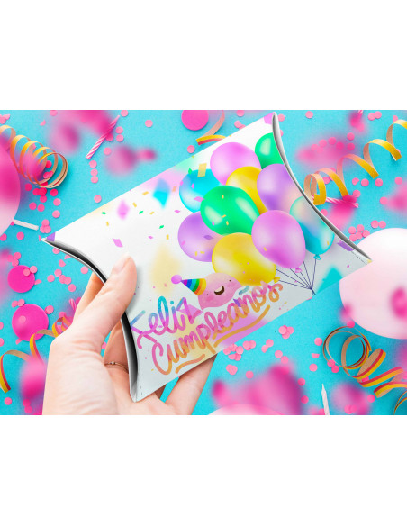 CAJA ALMOHADA FELIZ CUMPLEAÑOS