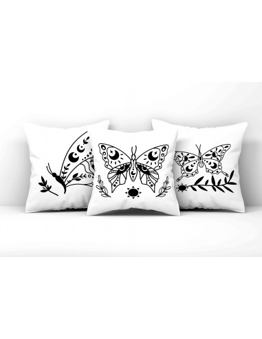 ALMOHADONES BOHO BLANCO NEGRO