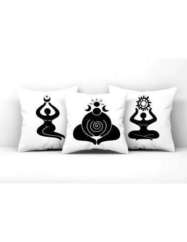 ALMOHADONES BOHO BLANCO NEGRO