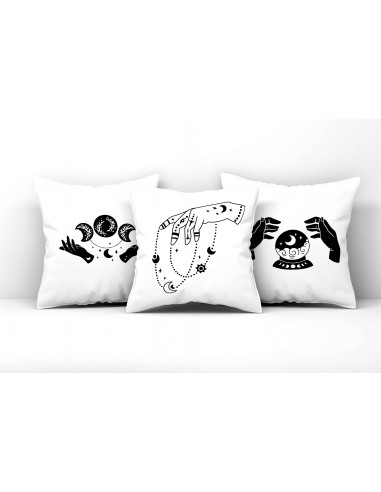 ALMOHADONES BOHO BLANCO NEGRO