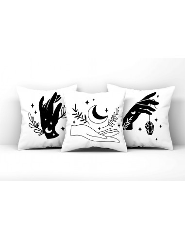 ALMOHADONES BOHO BLANCO NEGRO