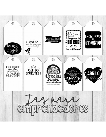 TAG EMPRENDEDORES - BLANCO NEGRO