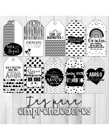 TAG EMPRENDEDORES - BLANCO NEGRO
