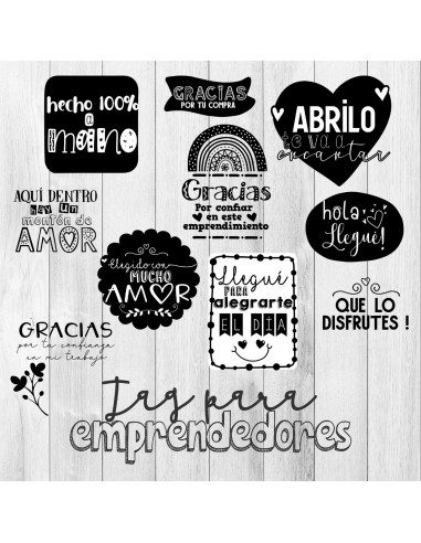 TAG EMPRENDEDORES - BLANCO NEGRO