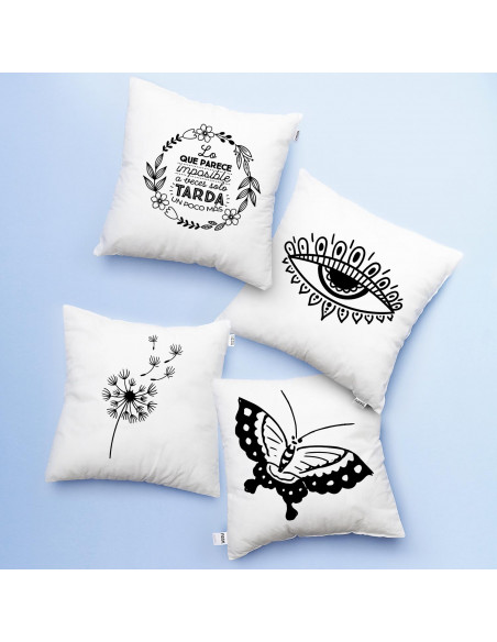 ALMOHADONES BLANCO NEGRO