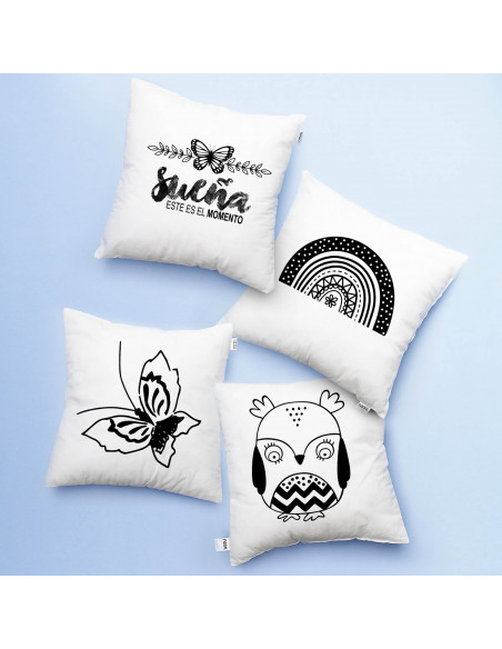 ALMOHADONES BLANCO NEGRO