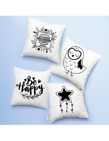 ALMOHADONES BLANCO NEGRO