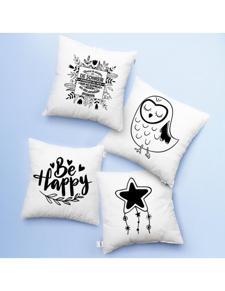 ALMOHADONES BLANCO NEGRO