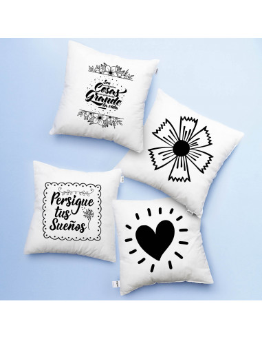 ALMOHADONES BLANCO NEGRO