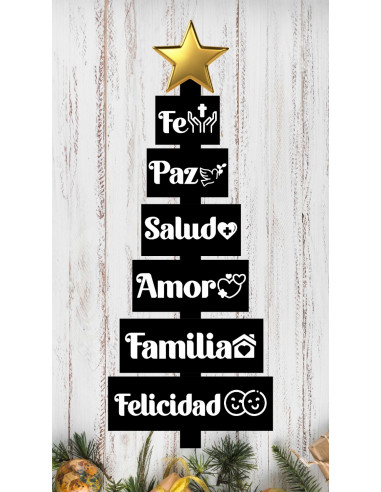 ARBOL NAVIDAD PALABRAS IMPRESO