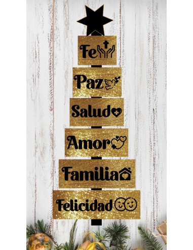 ARBOL NAVIDAD PALABRAS IMPRESO