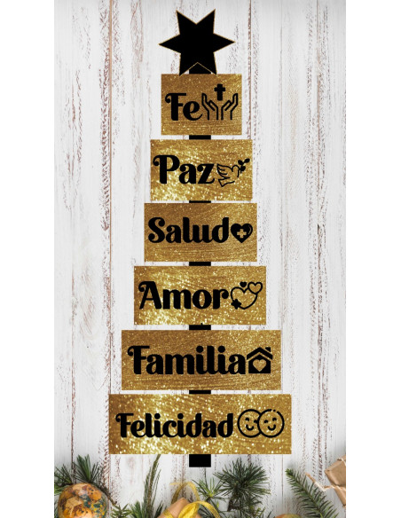 ARBOL NAVIDAD PALABRAS IMPRESO