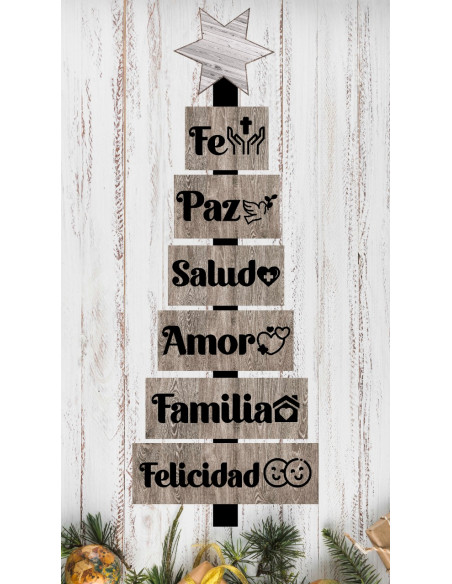 ARBOL NAVIDAD PALABRAS IMPRESO