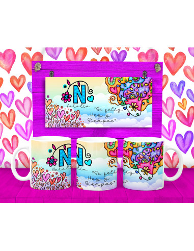 TAZAS INICIALES COLORIDAS