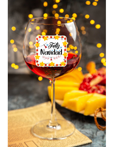 STIKERS ETIQUETAS VASOS COPA NAVIDAD