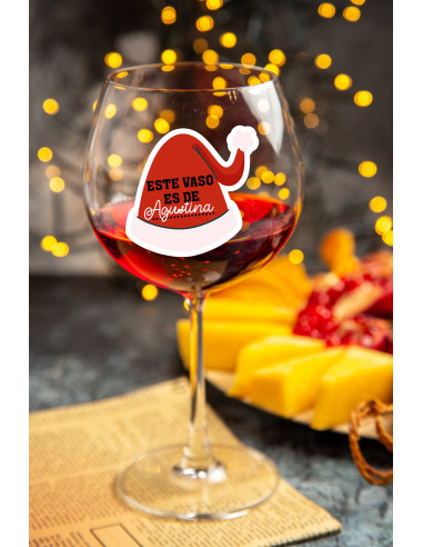 STIKERS ETIQUETAS VASOS COPA NAVIDAD