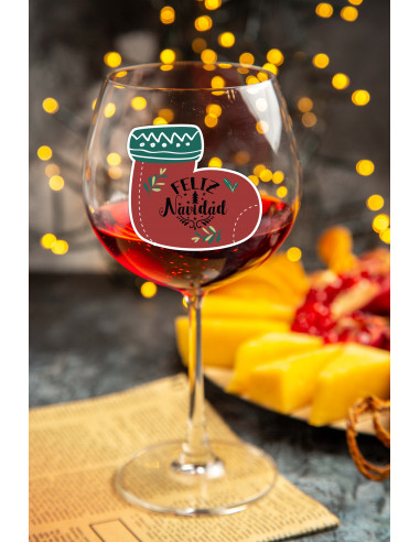 STIKERS ETIQUETAS VASOS COPA NAVIDAD