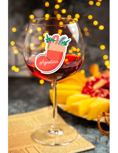 STIKERS ETIQUETAS VASOS COPA NAVIDAD