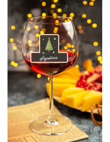 STIKERS ETIQUETAS VASOS COPA NAVIDAD