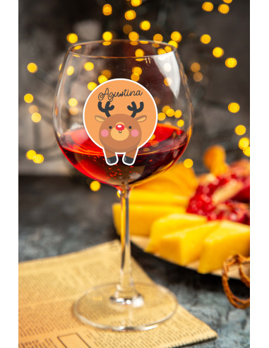 STIKERS ETIQUETAS VASOS COPA NAVIDAD