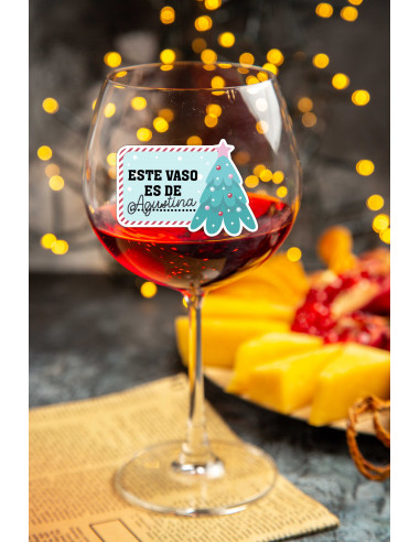 STIKERS ETIQUETAS VASOS COPA NAVIDAD