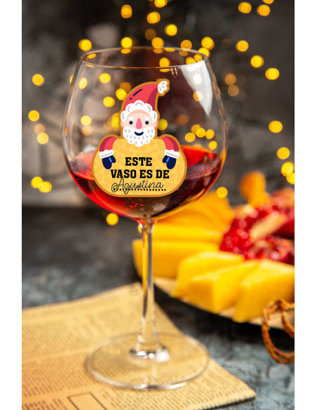 STIKERS ETIQUETAS VASOS COPA NAVIDAD