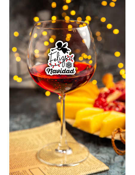 STIKERS ETIQUETAS VASOS COPA NAVIDAD