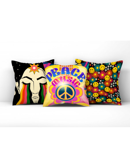 ALMOHADONES HIPPIE PAZ AMOR
