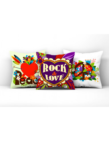 ALMOHADONES HIPPIE PAZ AMOR