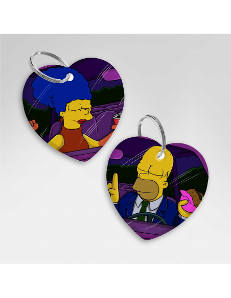 LLAVEROS CORAZON HOMERO MARGE