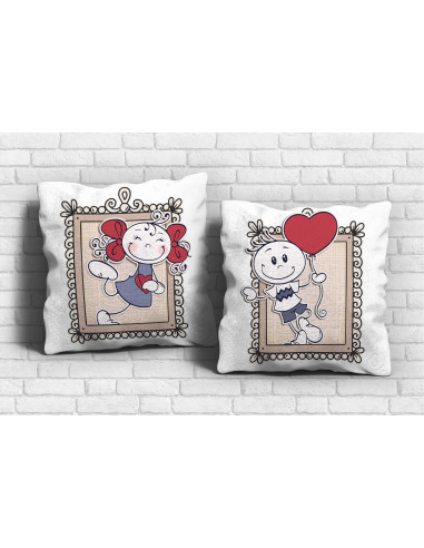ALMOHADONES PAREJA DIBUJITOS