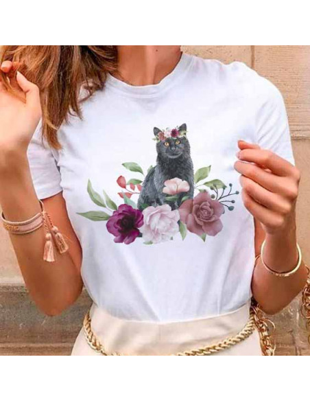 REMERAS PERROS GATOS FLORES