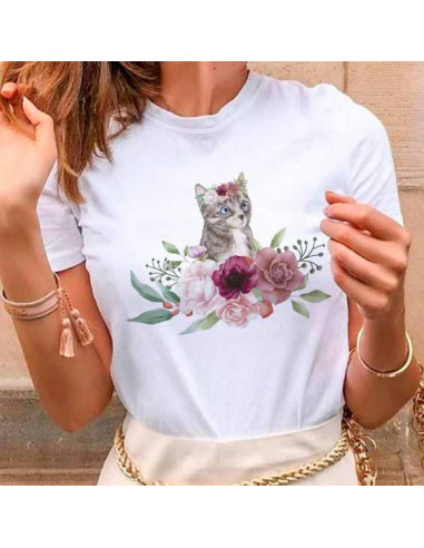 REMERAS PERROS GATOS FLORES