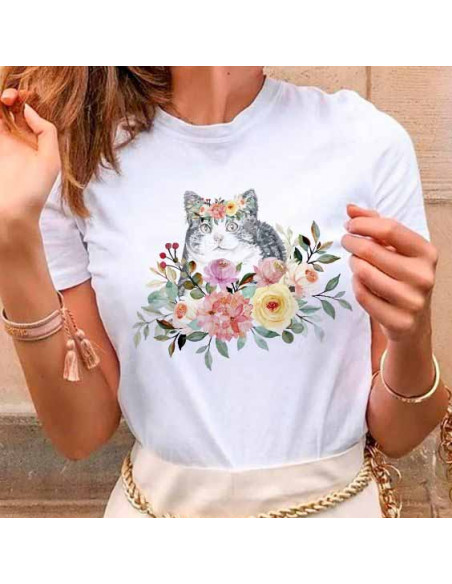 REMERAS PERROS GATOS FLORES