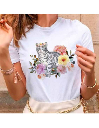 REMERAS PERROS GATOS FLORES