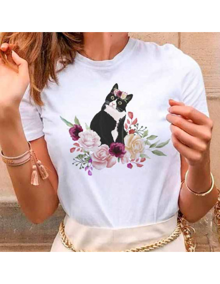 REMERAS PERROS GATOS FLORES