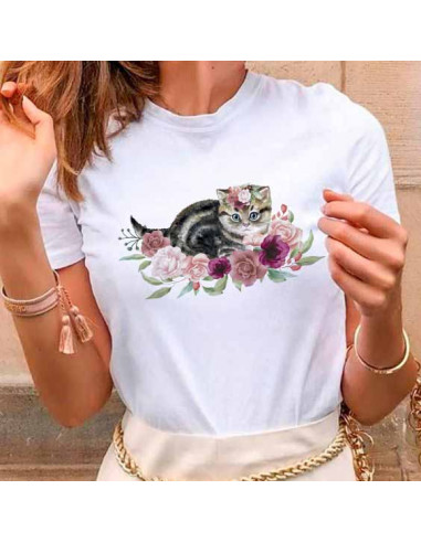 REMERAS PERROS GATOS FLORES