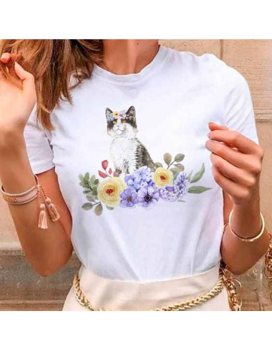REMERAS PERROS GATOS FLORES