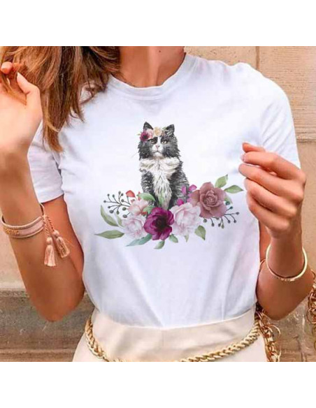 REMERAS PERROS GATOS FLORES
