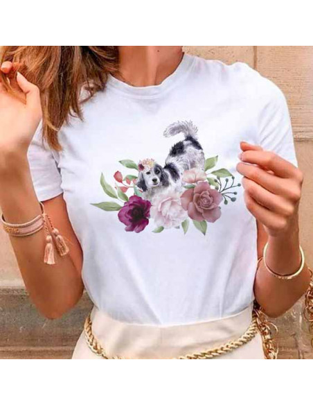 REMERAS PERROS GATOS FLORES