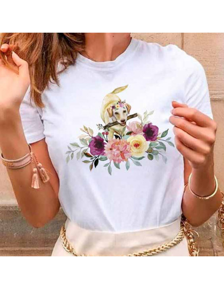 REMERAS PERROS GATOS FLORES