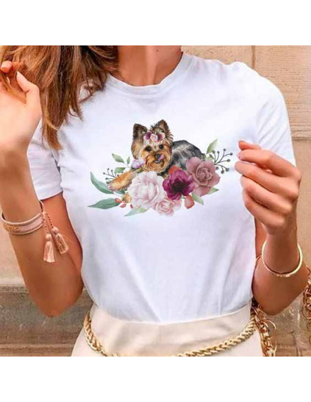 REMERAS PERROS GATOS FLORES