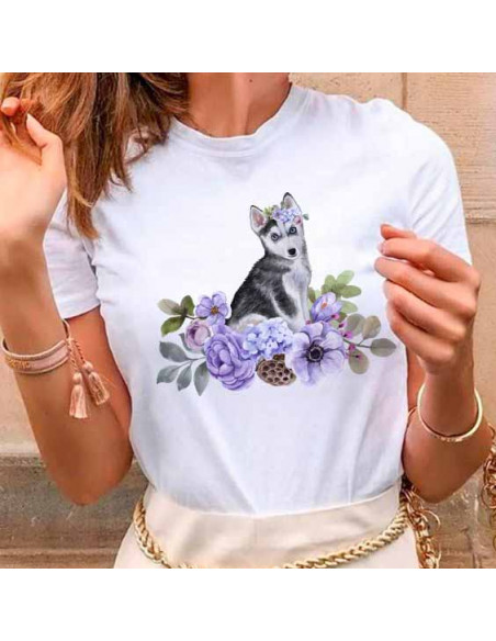 REMERAS PERROS GATOS FLORES
