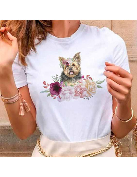 REMERAS PERROS GATOS FLORES