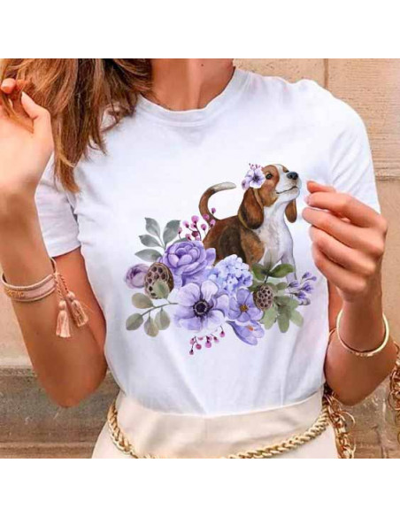 REMERAS PERROS GATOS FLORES