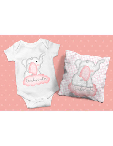 BODY + ALMOHADON + BABERO ELEFANTITO